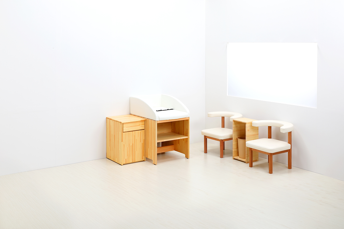 おむつ交換台授乳チェア×2ダストボックスサイドテーブルセット