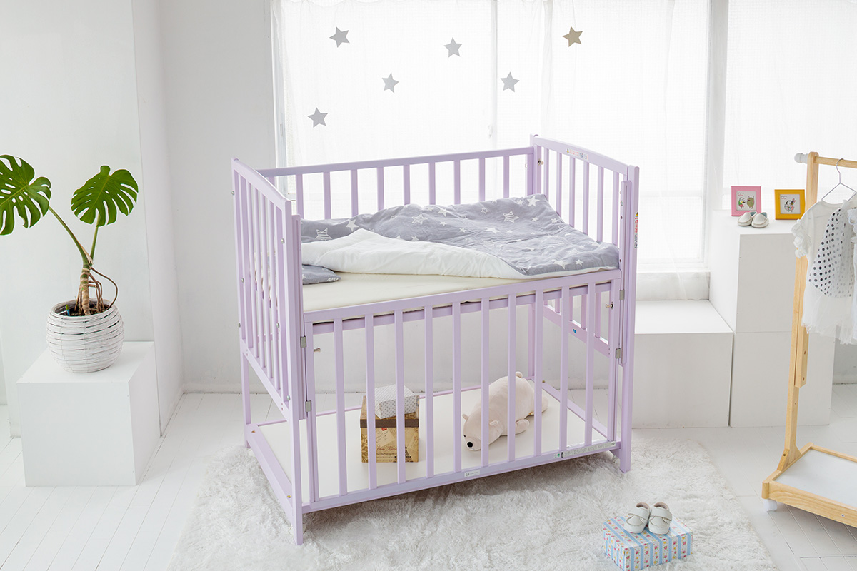 ベビーベッド（ピンク・ブルー・グレー・ラベンダー）オリジナルカラー